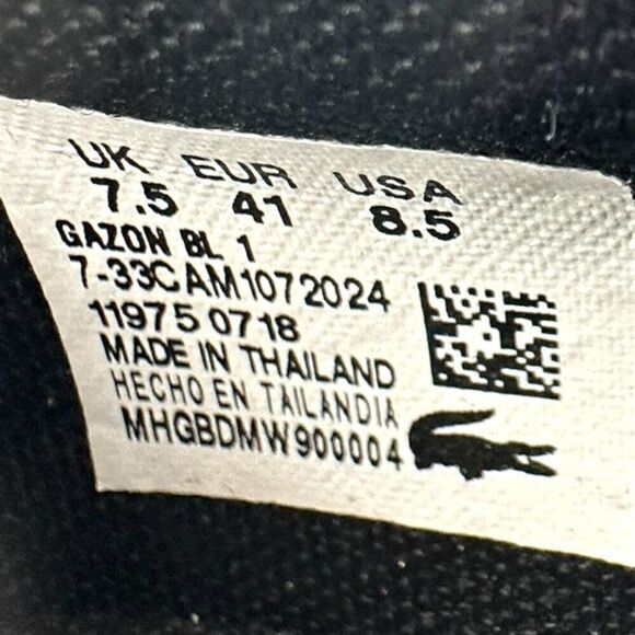 Lacoste Gazon Slip on Black Mens 7.5 - Picture 9 of 9